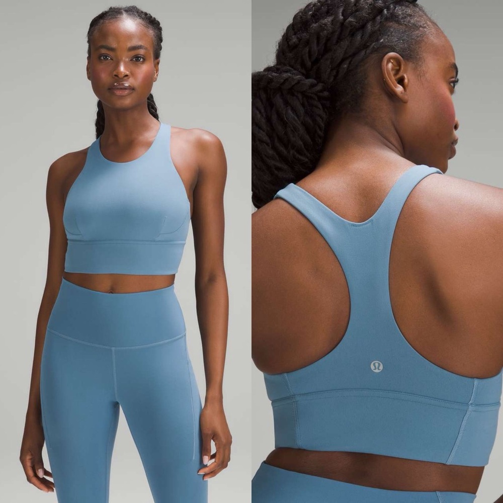 Lululemon Wunder Train Longline Bra Utility Blue Sz 6